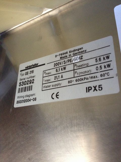 ウインターハルターグラス洗浄機：GS215